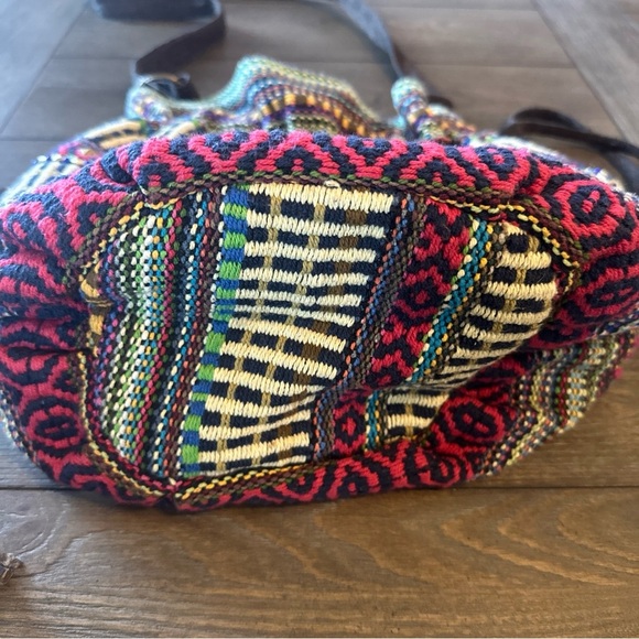 Cost Plus World Market Red and Green Crossbody Bag with Boho-Chic Design - Picture 9 of 14
